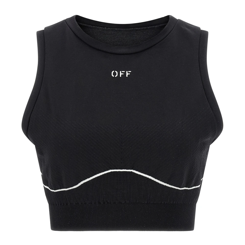 Off White Active Line Top - Female - Sleeveless Tops - Black - Xs/S - Tops