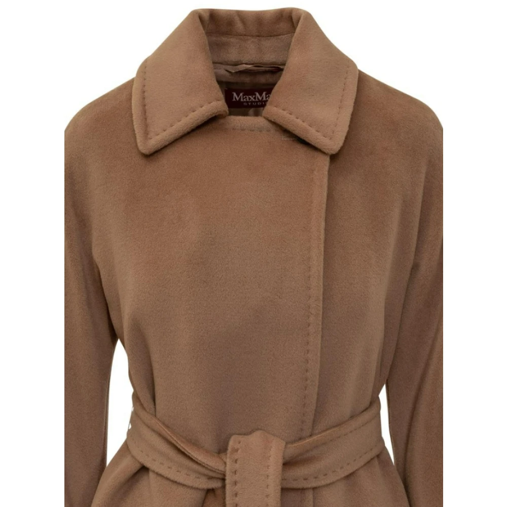 Max Mara Kameel Babyjas Dubbele Knopenrij Brown Dames