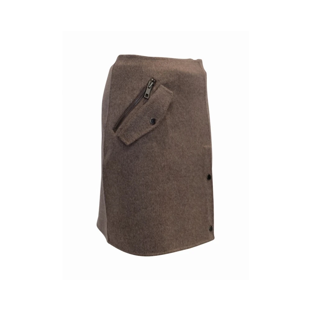P.a.r.o.s.h. Bruine Wollen Rok Fw24 Stijl Brown Dames