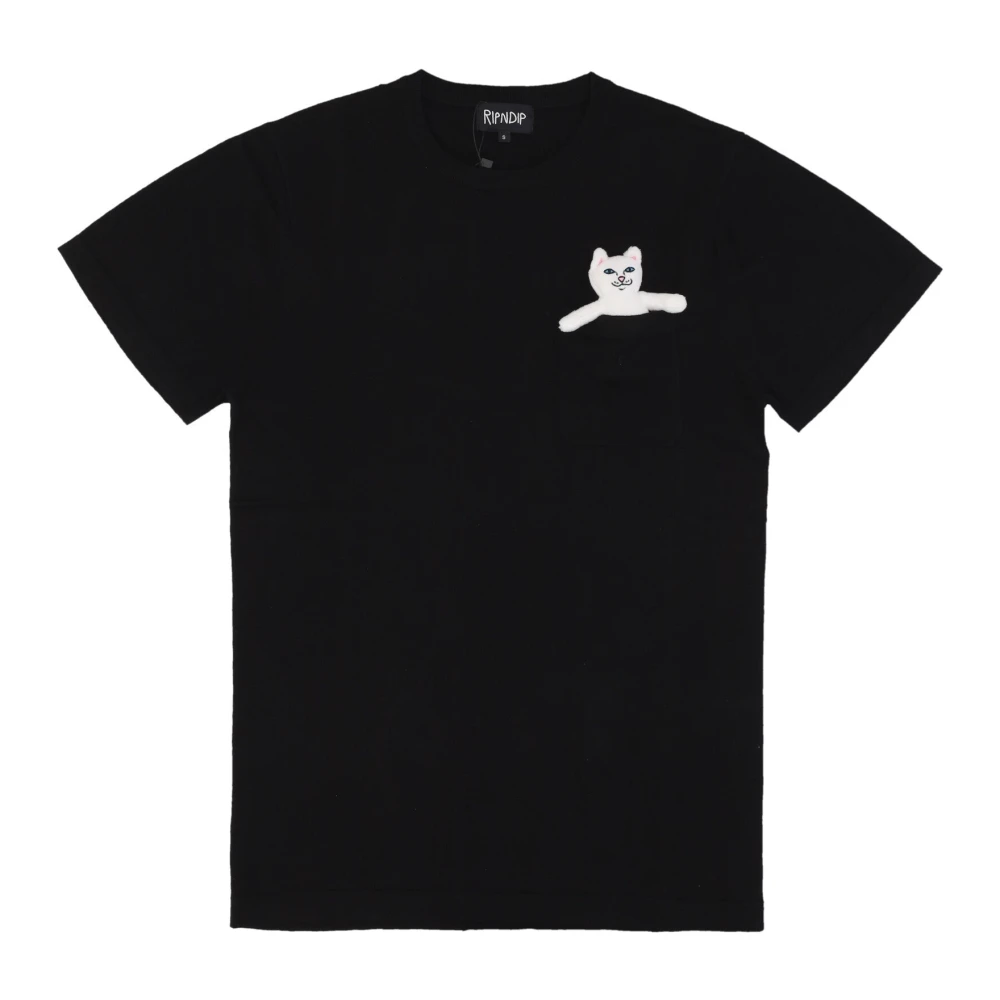 Ripndip Zwart Crew-neck T-shirt met Zak Black Heren