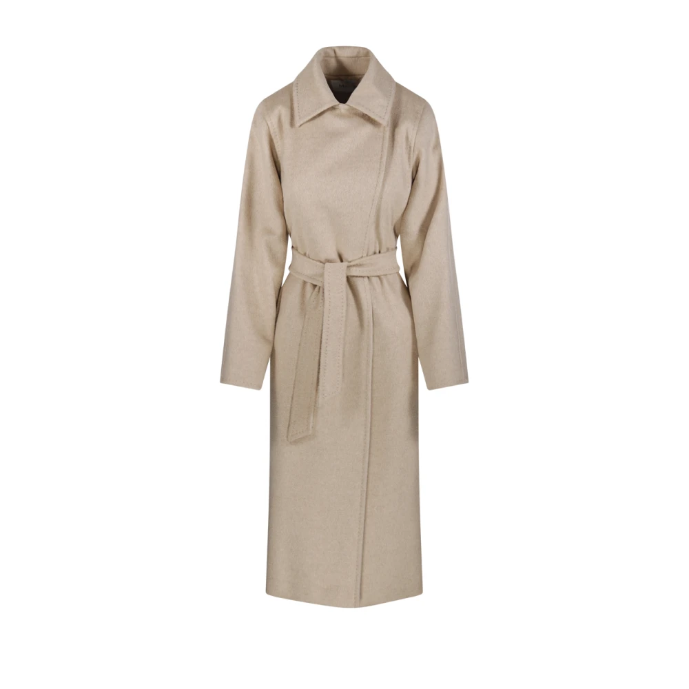 Max Mara Women's Beige Riccio Coat - Belted Coats - Xs - Coats
