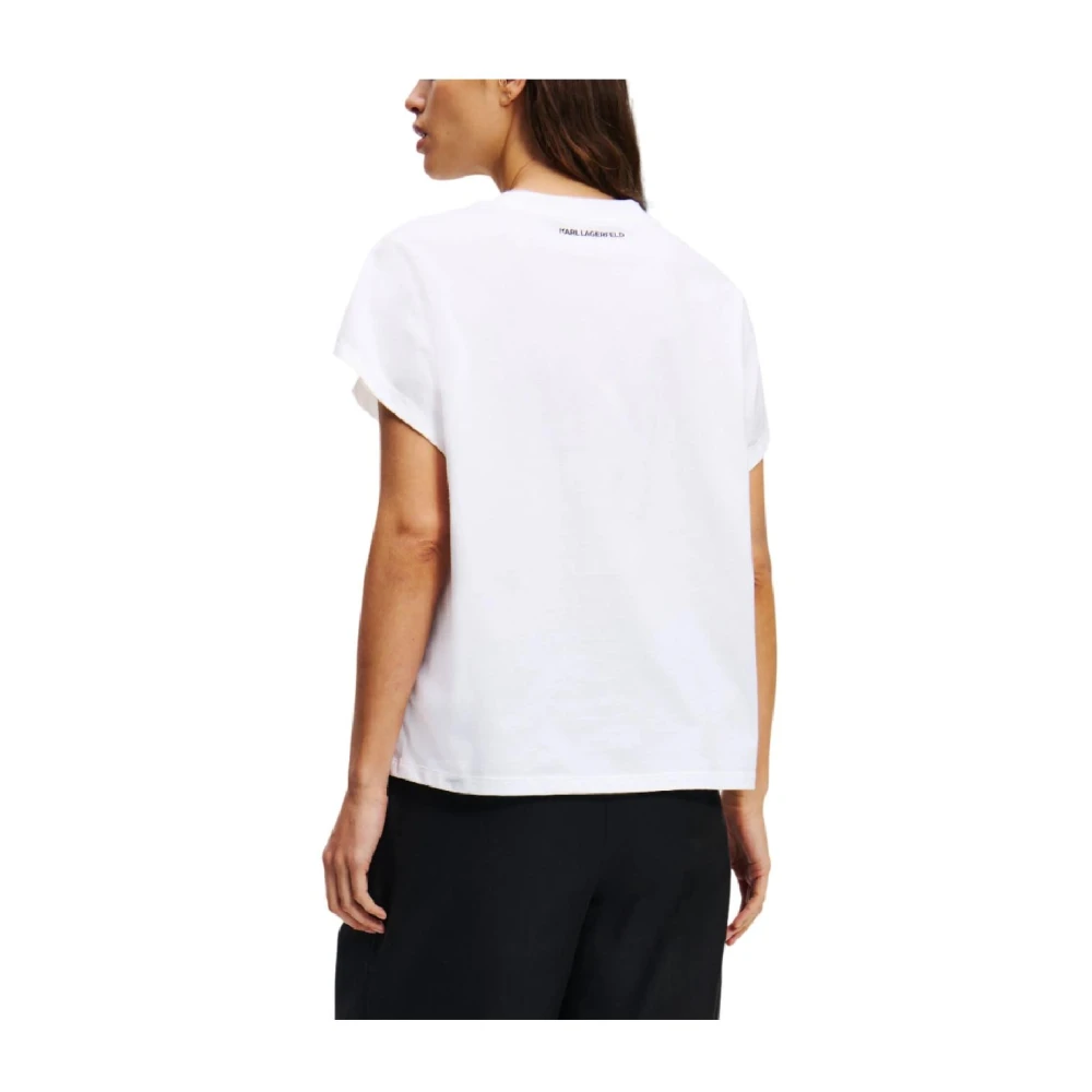 Karl Lagerfeld T-shirt Ikon Aquarelle White Dames