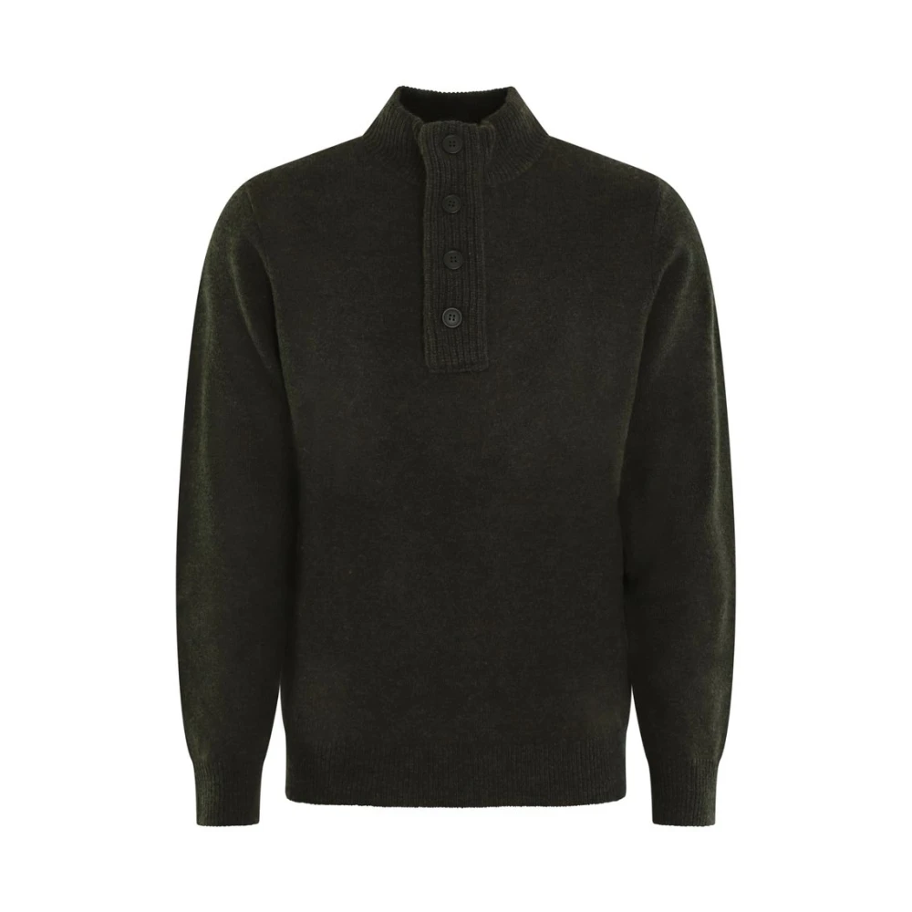 Maglione Barbour uomo verde scuro in lana con patch - Immagine 3