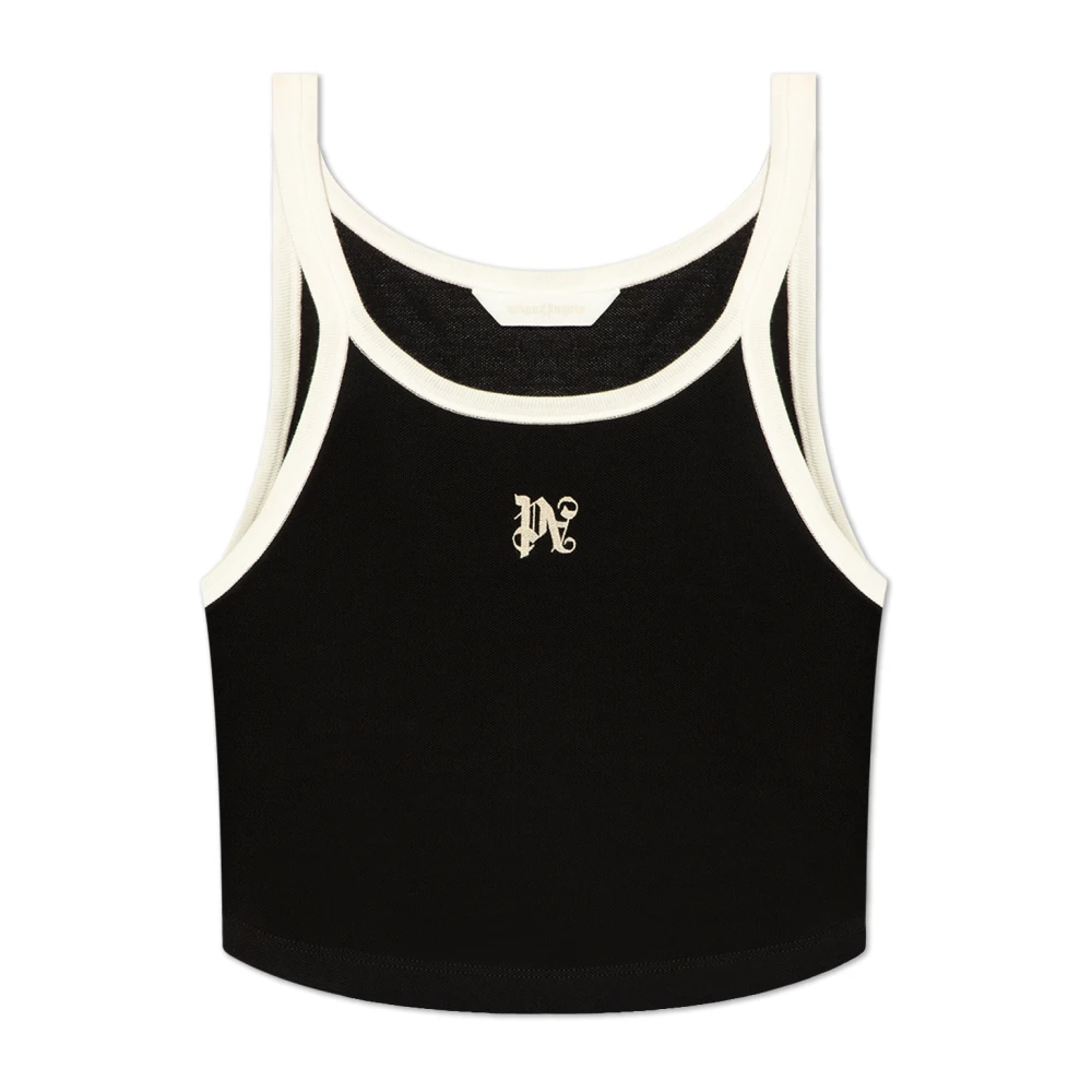 Palm Angels Women's Black Cropped Top