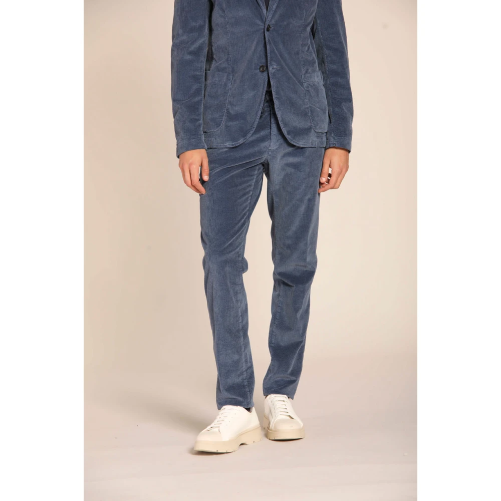 Mason's Velvet Jogger Chino's Extra Slim Fit Blue Heren