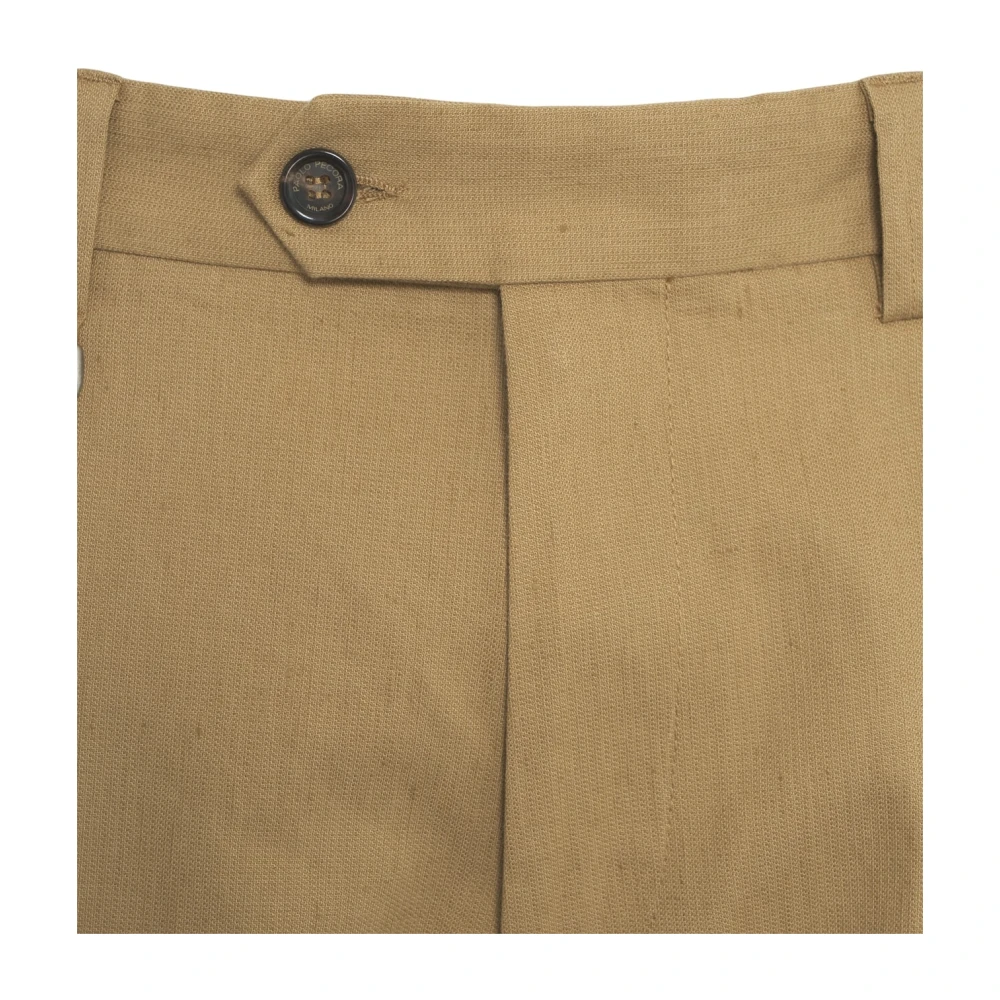 Paolo Pecora Beige Linnen Chino Broek Ss25 Beige Heren