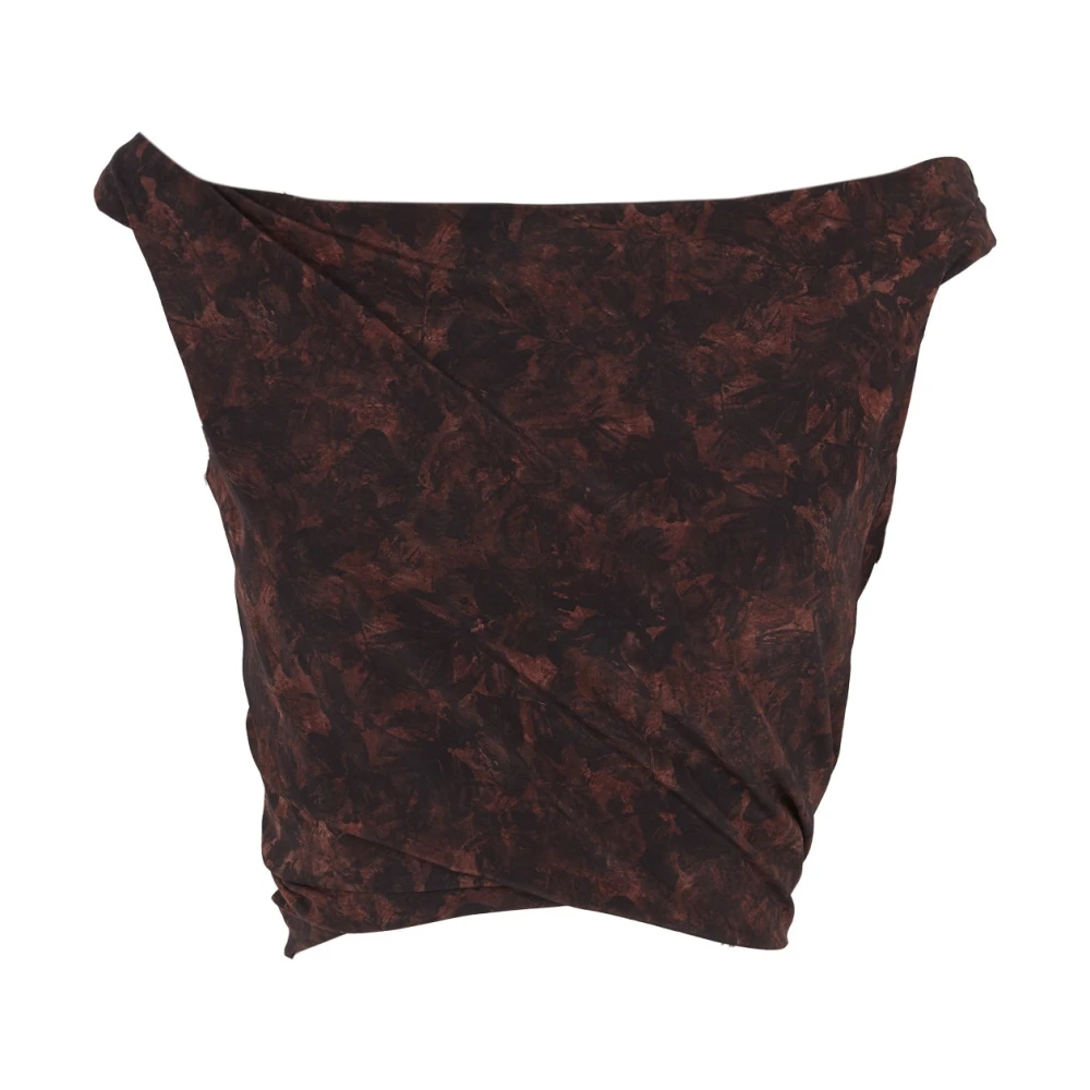 Cortana Zijden Stretch Crop Top Aquarel Print Multicolor Dames