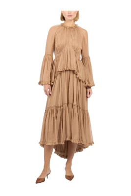 Brun Elegant Klänning