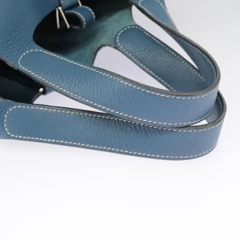 Hermès Vintage Pre-owned Leather handbags Blue Dames