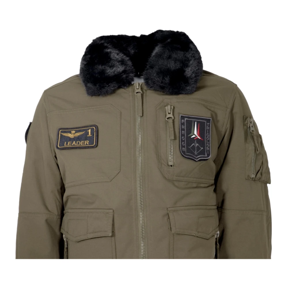aeronautica militare Pilot Jack met Afneembare Kraag Green Heren
