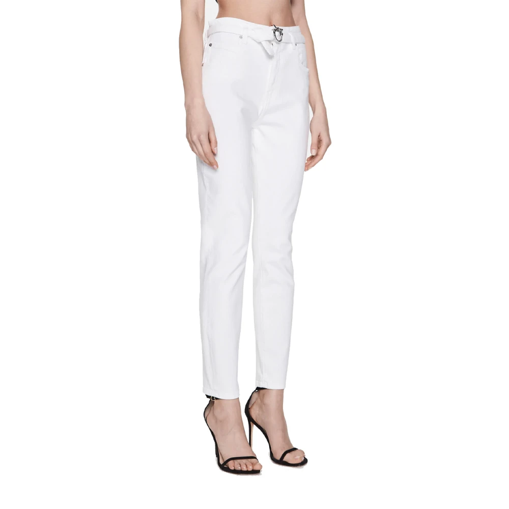 Pinko Hoge taille skinny-fit witte jeans White Dames