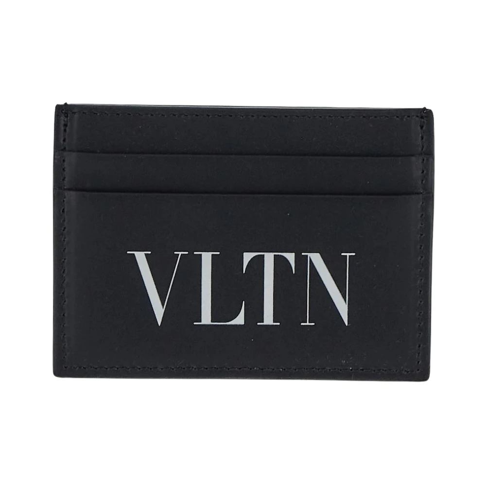 Valentino Garavani Leren Kaarthouder Portemonnee Black Heren