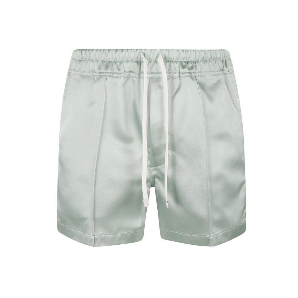 Tom Ford Satijnen Shorts met Piping Green Heren