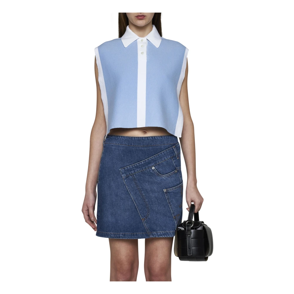 JW Anderson Blauwe Twisted Mini Rok Blue Dames