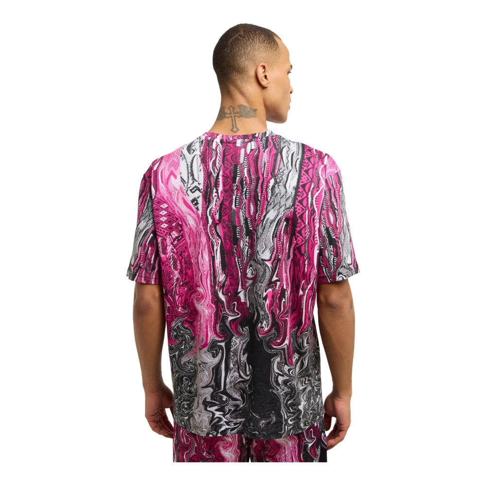 carlo colucci Artistieke Gebreide Print T-Shirt Multicolor Heren