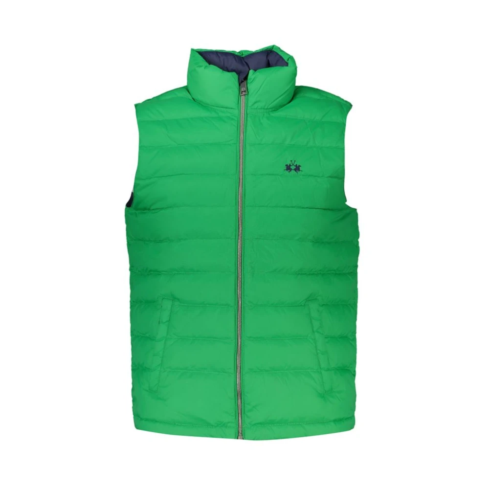La Martina Men's Green Waistcoats, 2XL, Sleek Sleeveless Jacket With Embroidery