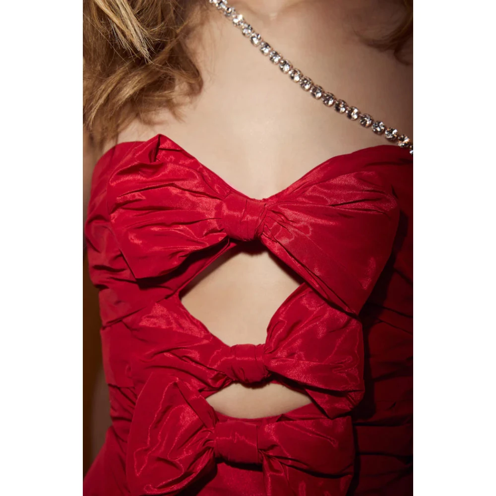 Loveshackfancy Woodlow Bow Mini Jurk Red Dames