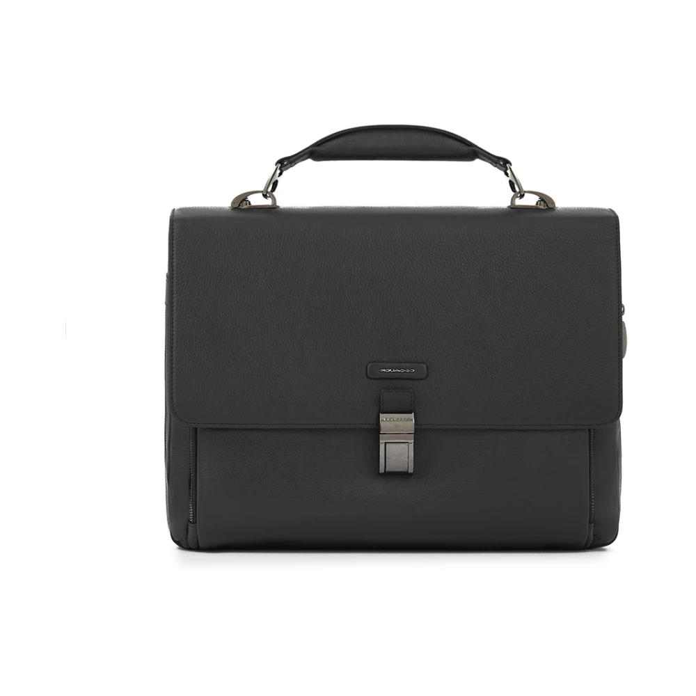 Piquadro Homme Noir Sacs, Taille: One Size Sac D'ordinateur 15,6 Expansible À Rabat