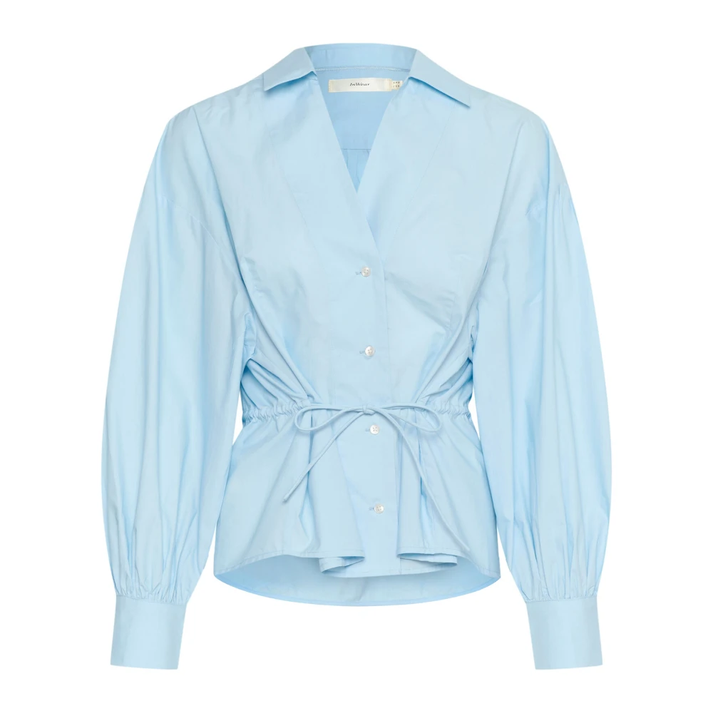 InWear Feminine Shirt Blouse met Pofmouwen Blue Dames