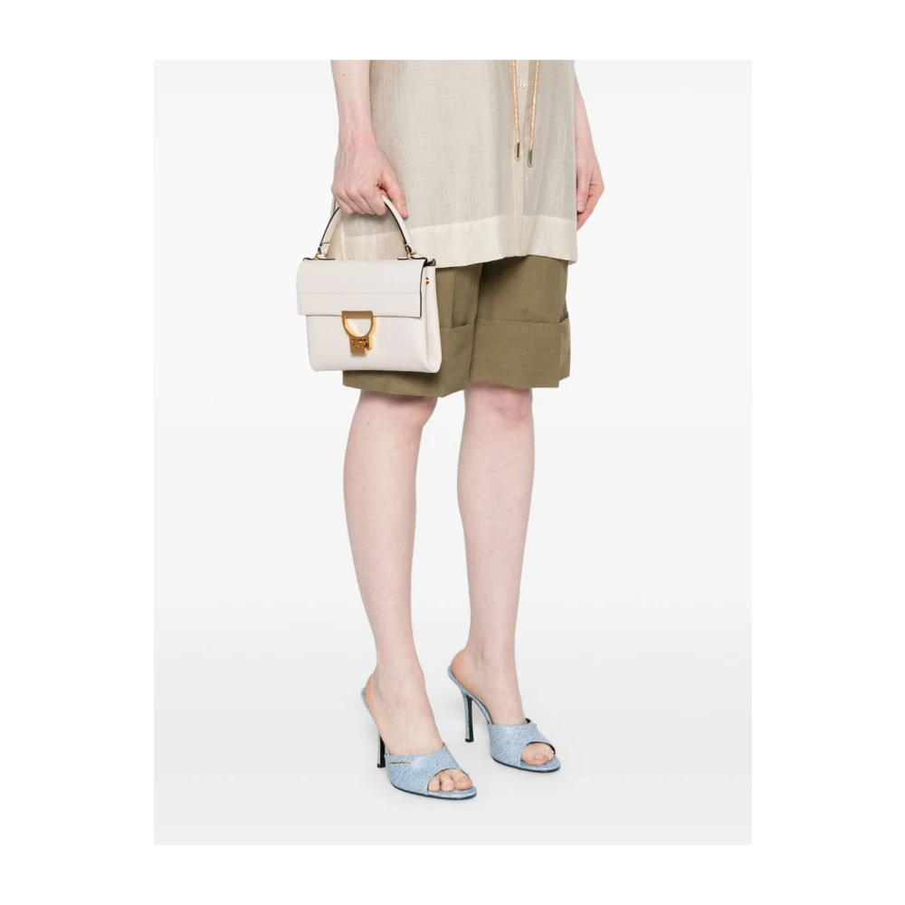 Coccinelle Witte tassen met flip-lock sluiting White Dames