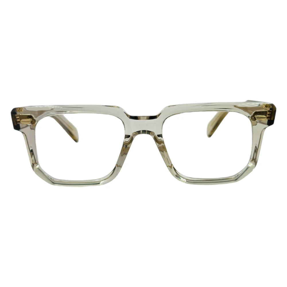 Cutler And Gross Modernistische Vierkante Zonnebril met Hoekige Details Beige Dames