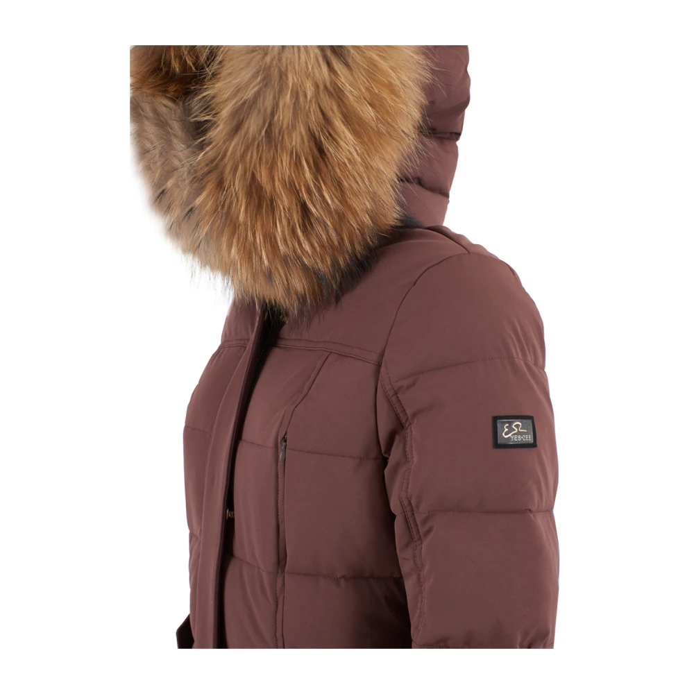 YES ZEE Bruine Hoodie met Rits Brown Dames