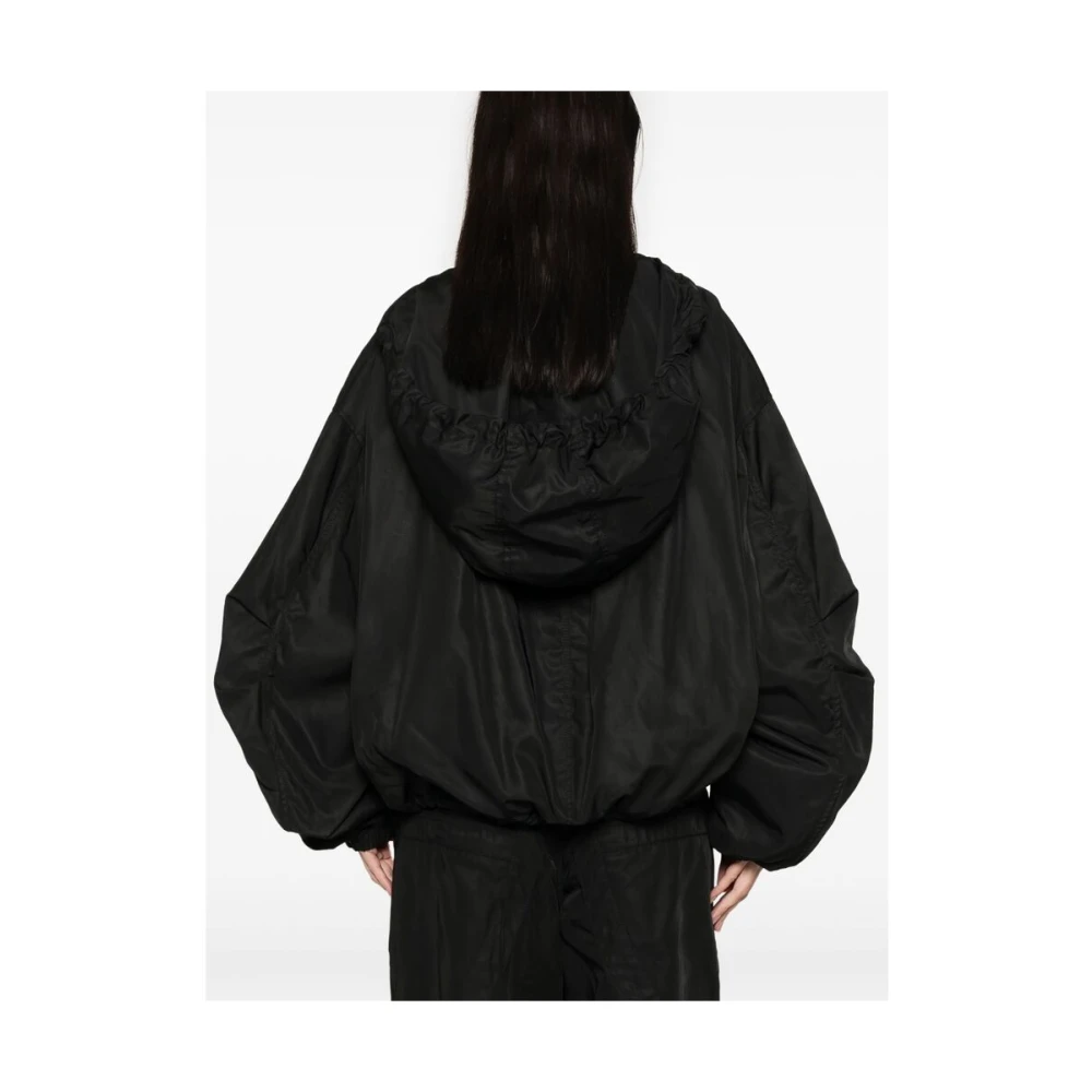 The Attico Zwart rits-voorzijde bovenkleding met wijde mouwen Black Dames
