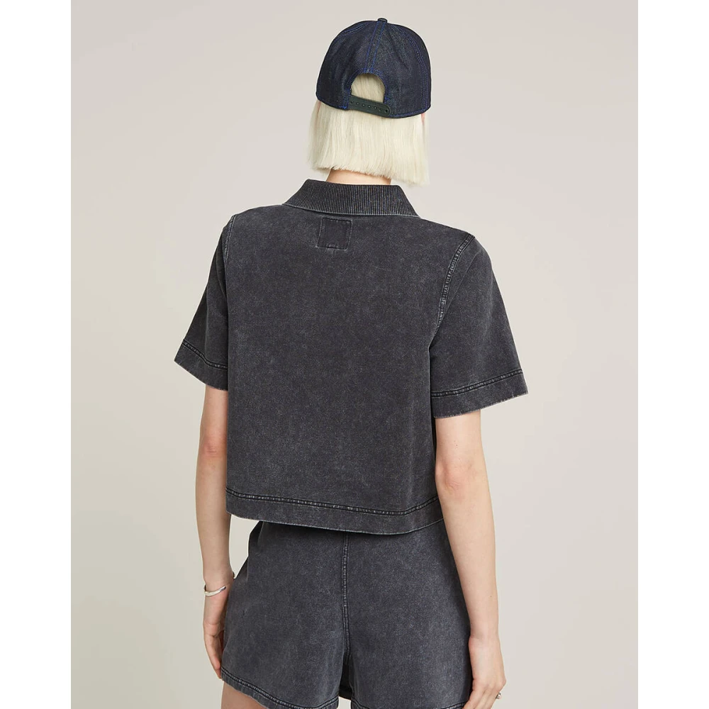 G-Star Overdyed Polo Sweatshirt voor Vrouwen Black Dames