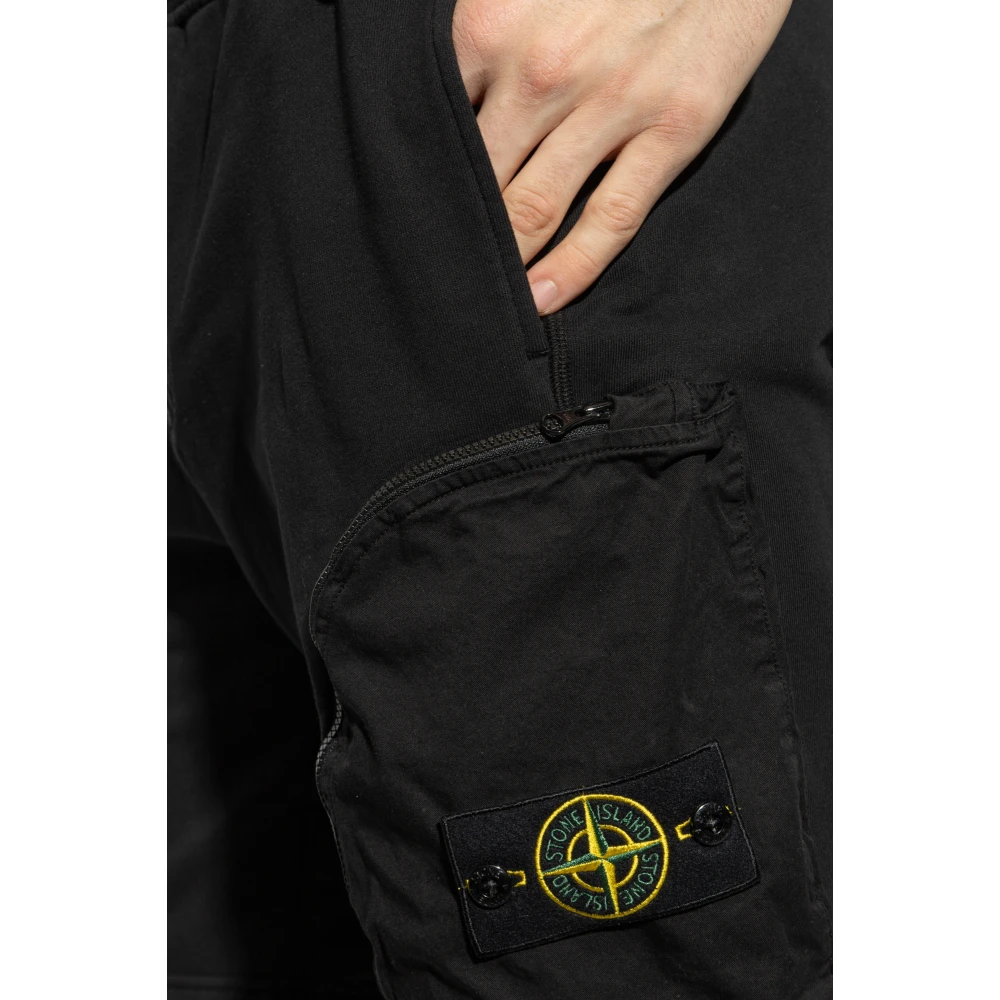 Stone Island Logo shorts Black Heren