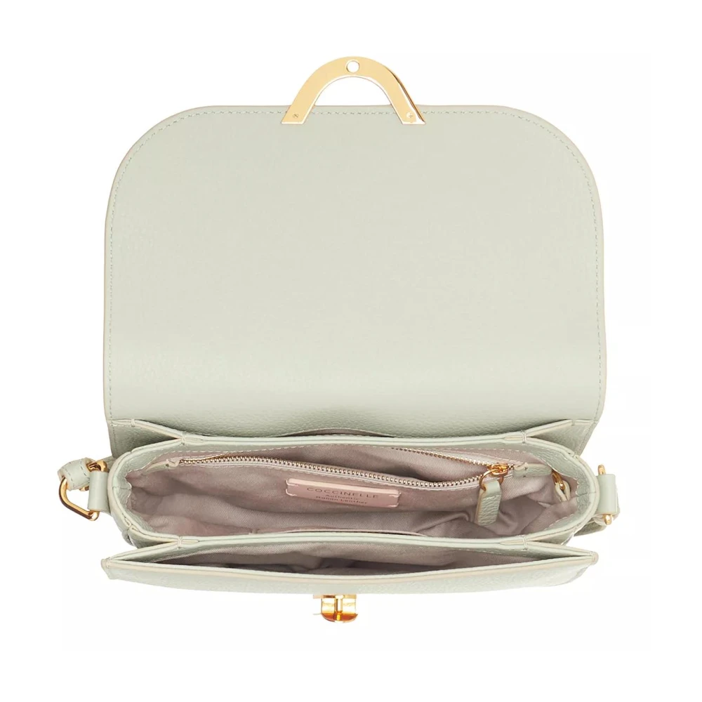 Coccinelle Groene leren handtas met gouden details Green Dames