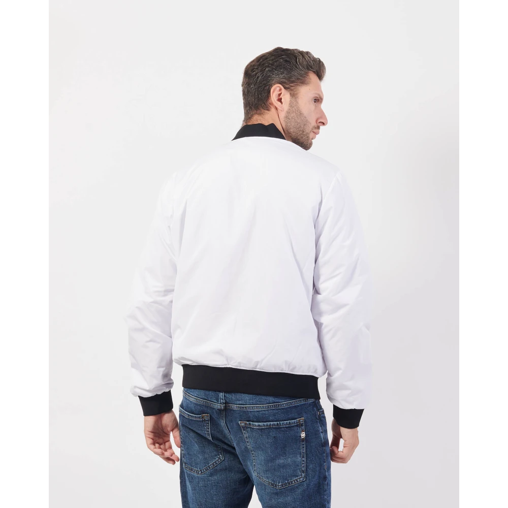 Emporio Armani EA7 Witte Jas Fullzip Logo Lichtgewicht Vulling White Heren