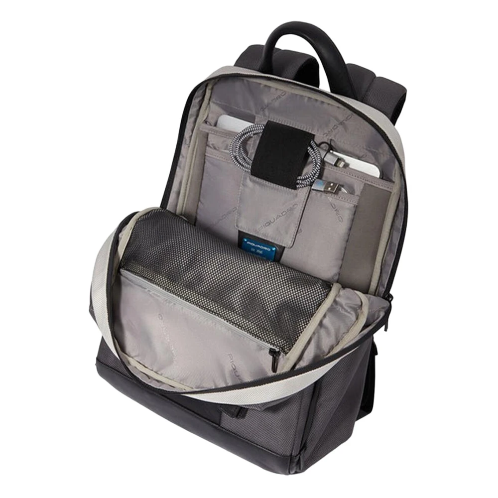 Piquadro Multicolor Leren en Stoffen Rugzak Black Heren