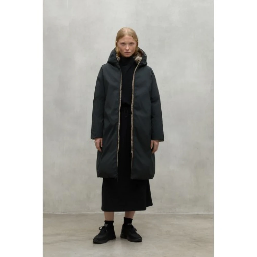 Ecoalf Omkeerbare Baru Zwarte Winterjas Black Dames