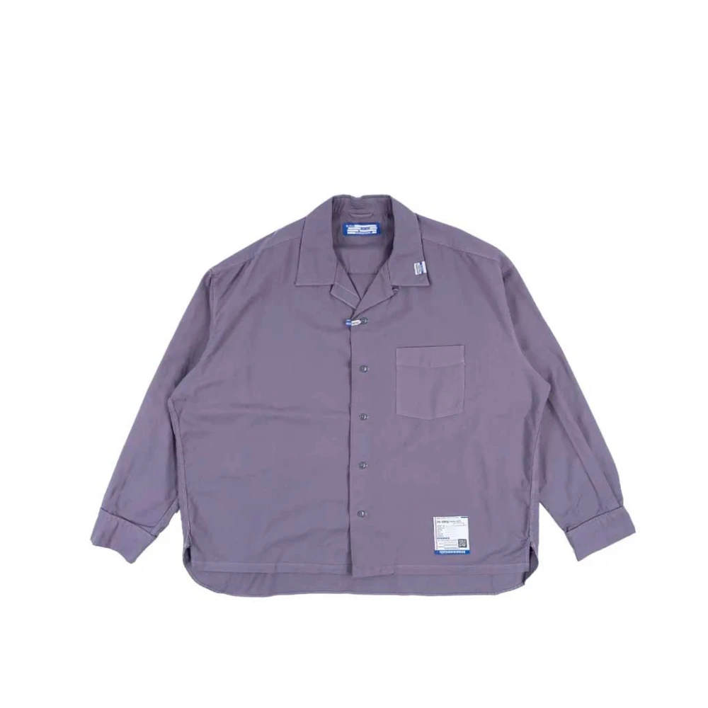 Mihara Yasuhiro Paarse Oxford-longsleeve Purple Heren