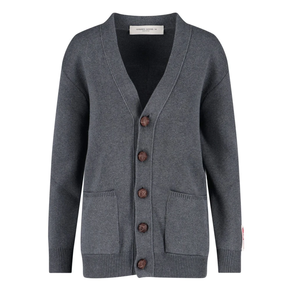 Golden Goose Women's Gray Cardigans, S, V-Neck Cardigan
