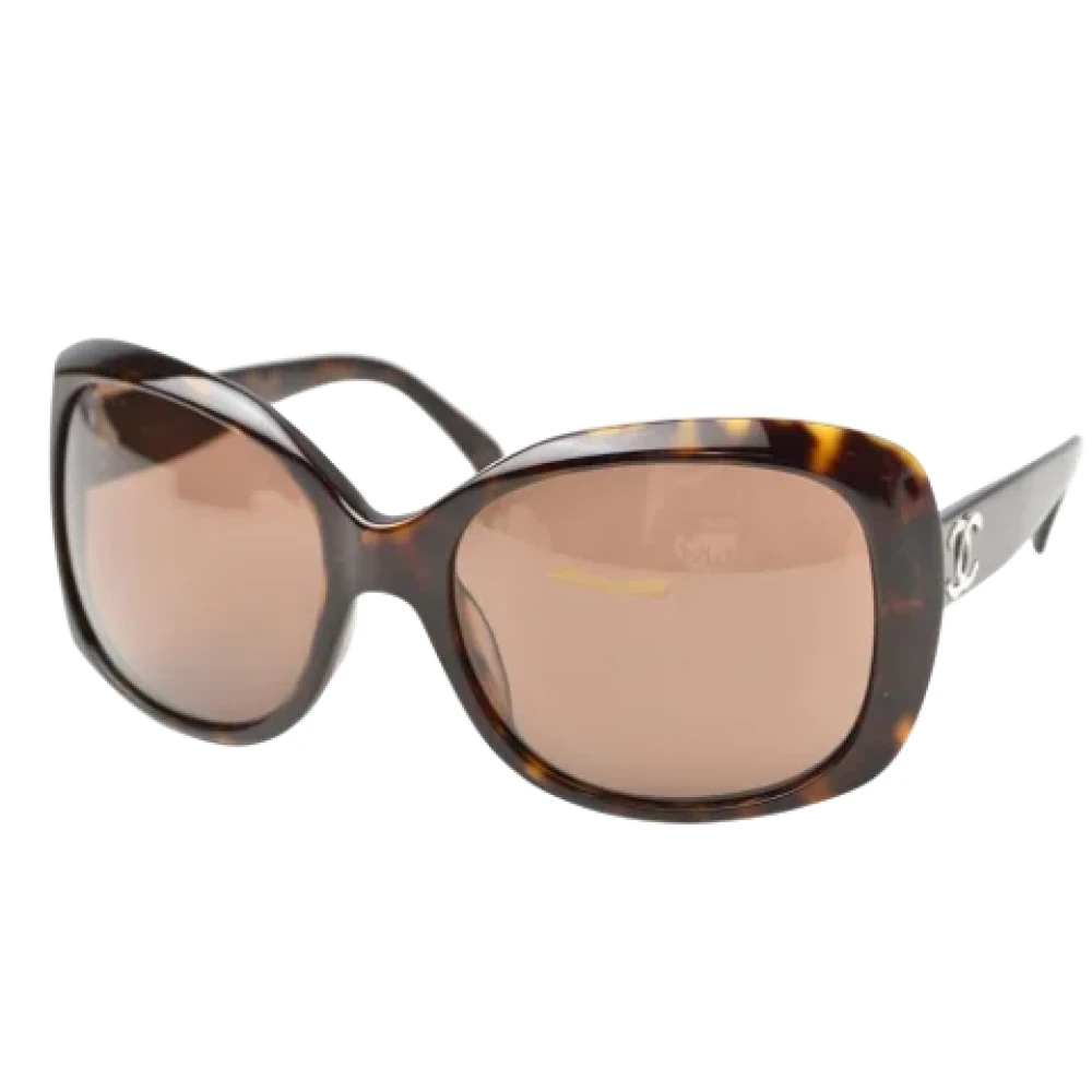 Chanel Vintage Pre-owned Plastic sunglasses Brown Dames