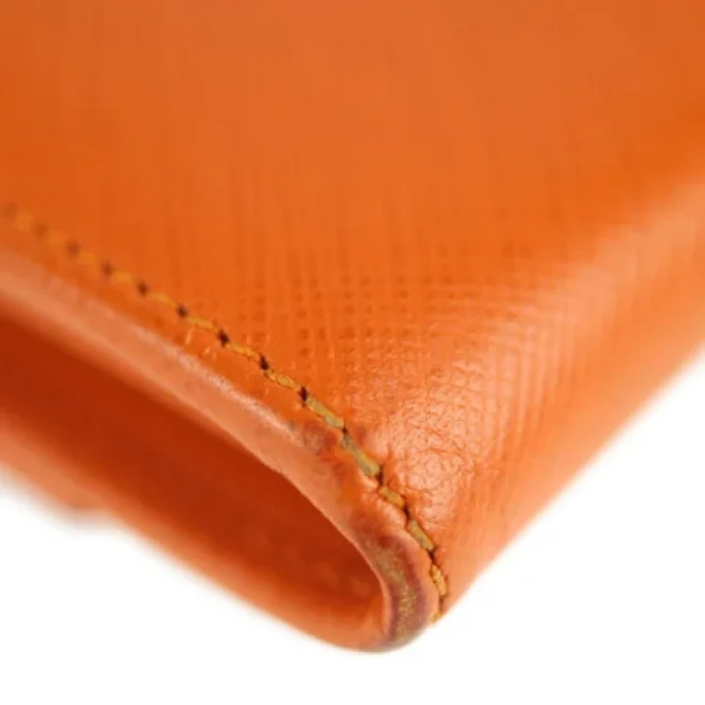 Salvatore Ferragamo Pre-owned Leather wallets Orange Dames
