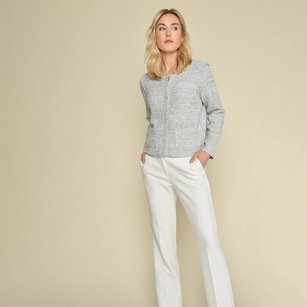 Marie Méro Grijze Gebreide Jas met Moderne Twist Gray Dames