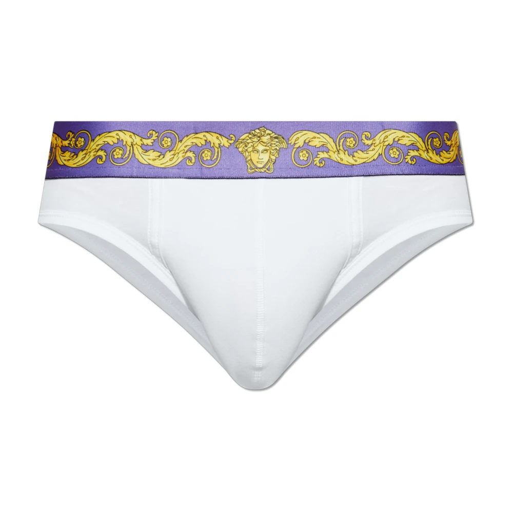 Versace Uomo Bianco - Slip In Jersey Di Cotone Stampato - Underwear - L