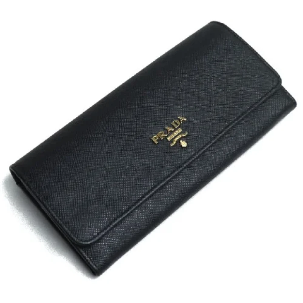 Prada Vintage Pre-owned Leather wallets Black Dames