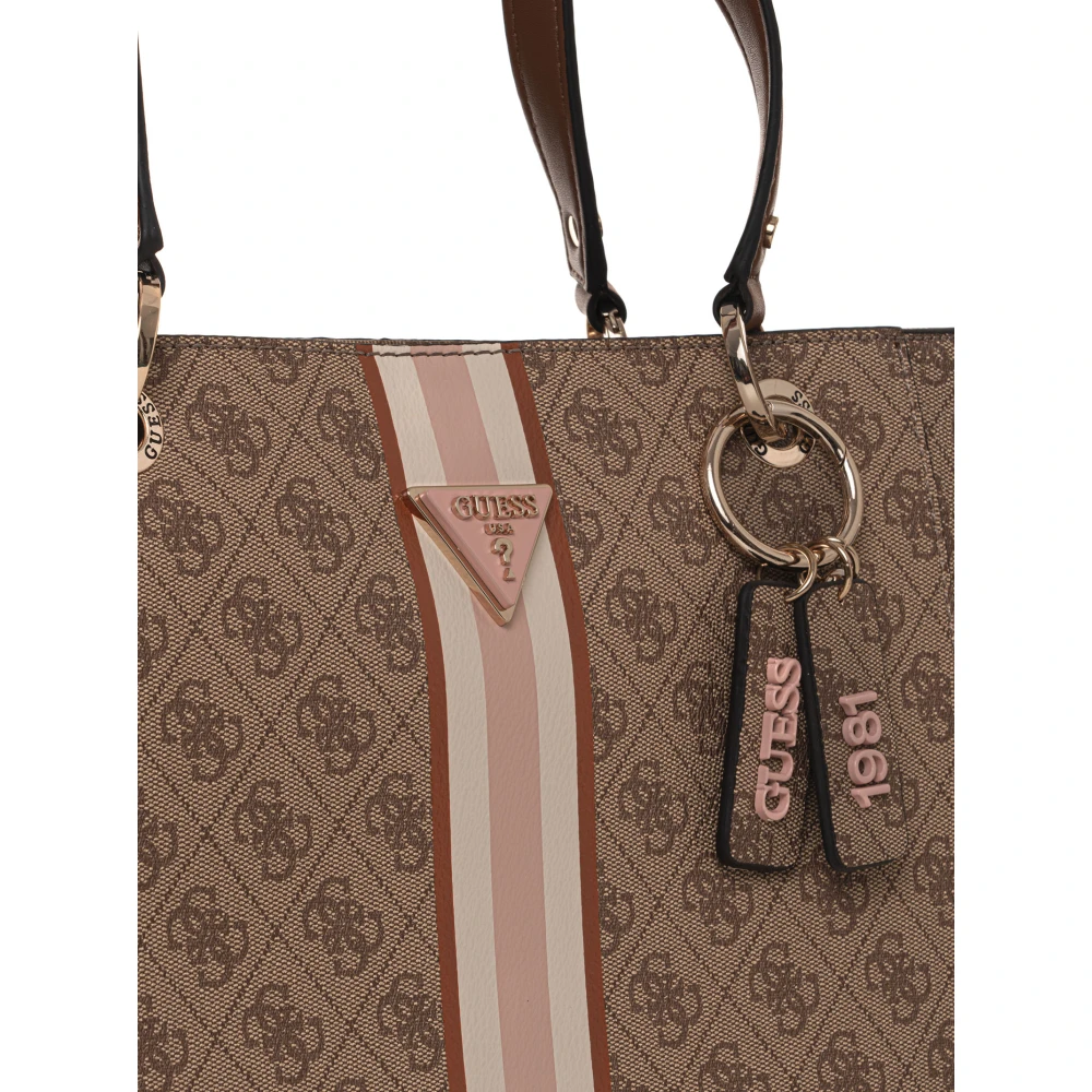 Guess Stijlvolle Shopper Tas met Contrastdetails Beige Dames