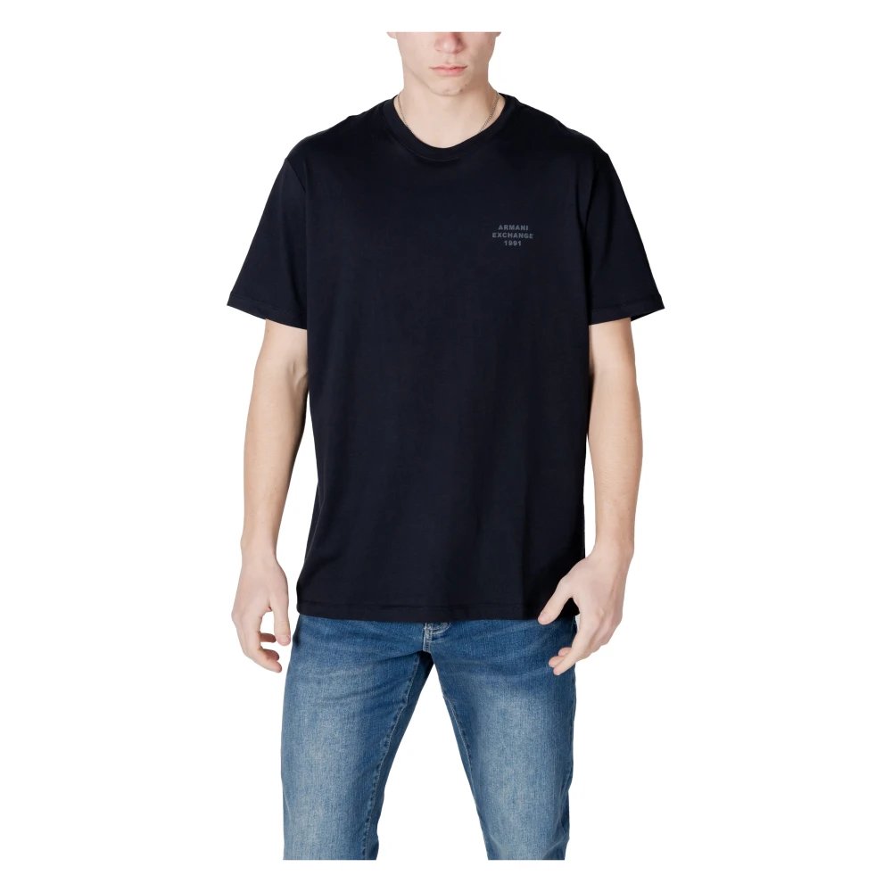 Armani Exchange Blauw Katoen Ronde Hals T-shirt Blue Heren