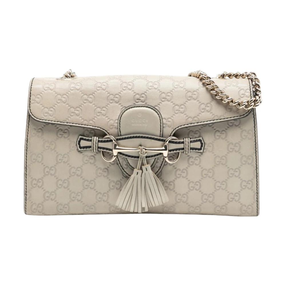 Gucci Vintage Women's White Pre-Owned Tassel Detail Shoulder Bag