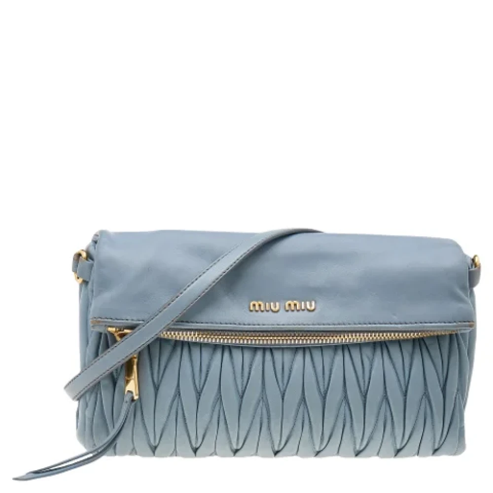 Miu Pre-owned Leather shoulder-bags Blue Dames