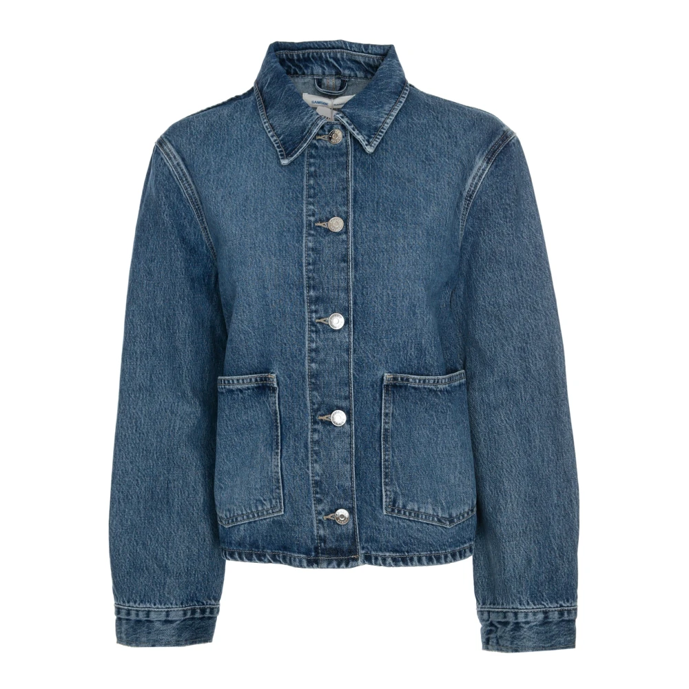 Samsøe Denim Cardigan met Regular Fit Blue Dames