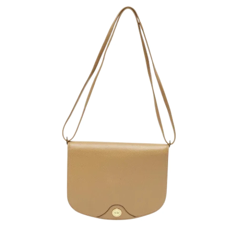 Dior Vintage Pre-owned Coated canvas shoulder-bags Beige Dames