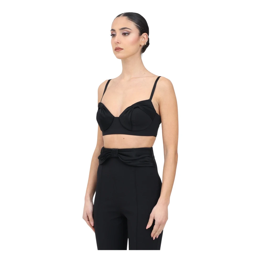 Elisabetta Franchi Zwarte Elegante Bustier Top Black Dames