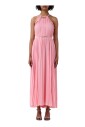 robe-longue-a-col-halter-plissee