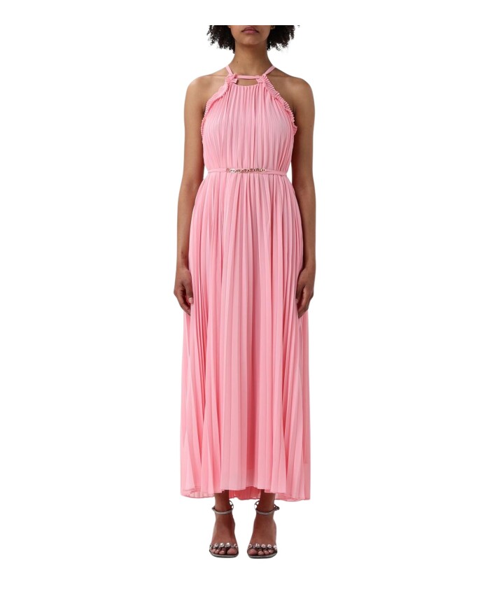 robe-longue-a-col-halter-plissee