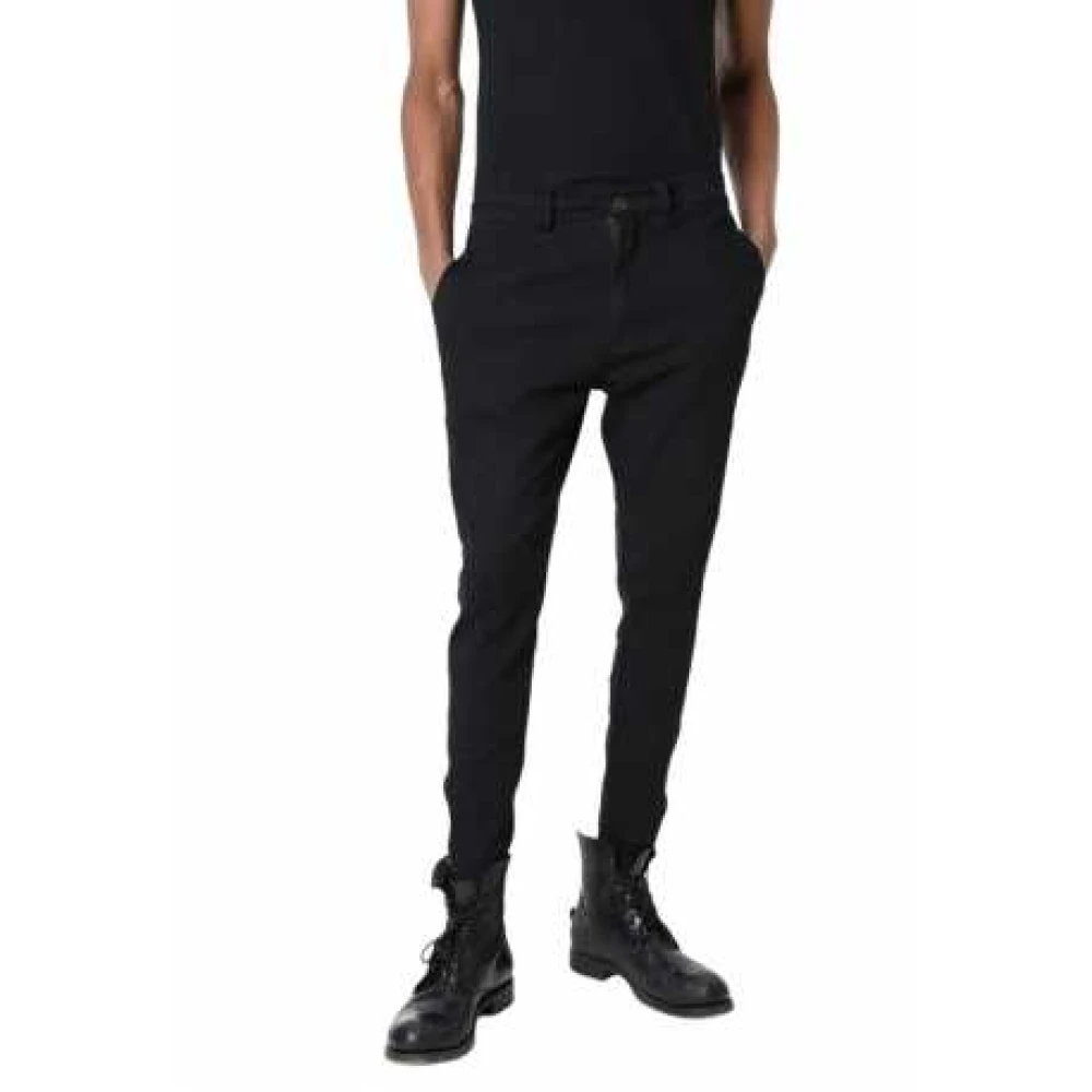 La Haine Inside Us Zwarte Stretch Katoenen Broek Lm228 Black Heren
